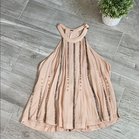 FREE PEOPLE Shimmer & Shine Crop Tank Top, Size L - Picture 4 of 13